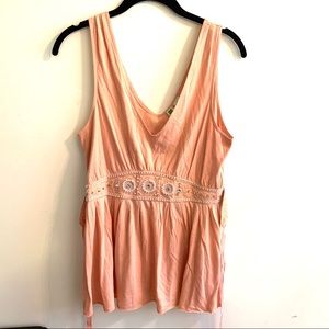 Anthropologie Peach blouse with beaded detail